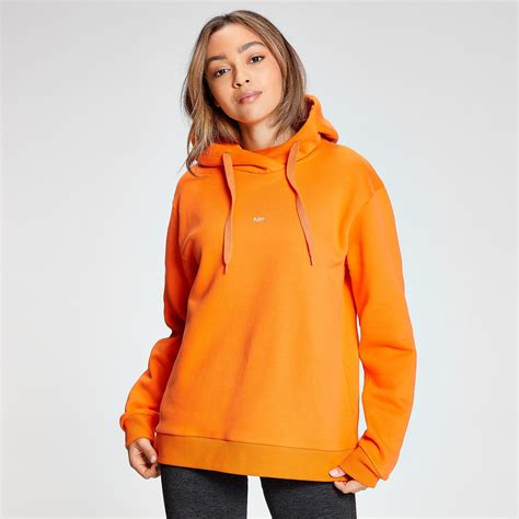 oranje hoodie jas.